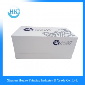 caixa branca luxuosa do cardcover da exposição com inserção branca da espuma de Eva da fita 
