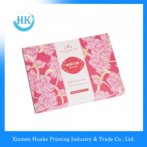 Embalagem de caixa de presente de luxo rosa papel de impressão 