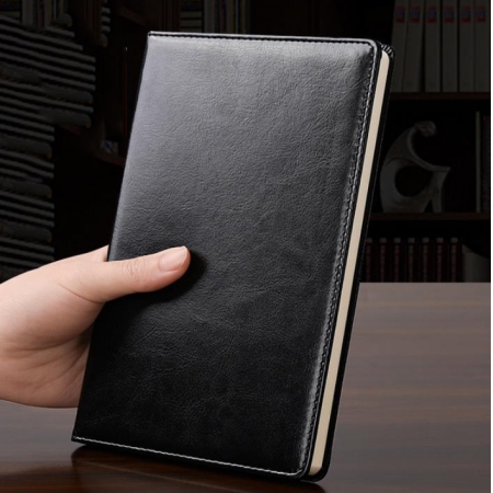 PU leather notebook with elastic band strap 