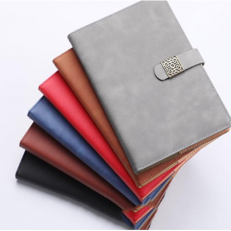 PU leather notebook with elastic band strap 