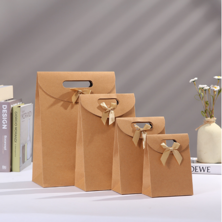 Kraft Paper Bags With Logo For Jewelry Craft Gift Bag 